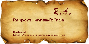 Rapport Annamária névjegykártya